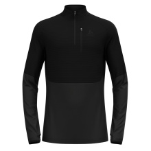 Odlo Long Sleeve Shirt Descent Ceramiwarm Mid Layer with Half Zip Underwear Black Men's